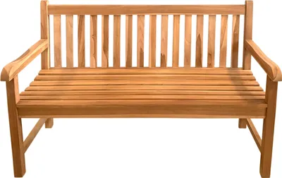 Produktbild von AXI Nowi Gartenbank aus Teak Holz in Braun | Holzbank mit Armlehnen | Teakholz Parkbank für den Garten / Terrasse mit Rückenlehne für 3 Personen | 150 x 63 x 92 cm