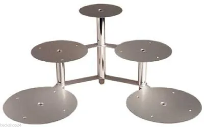Produktbild von Hochzeitstortenständer Aluminium mit 5 Platten/3 Etagen, Tortentreppe, Etagen-Tortenständer