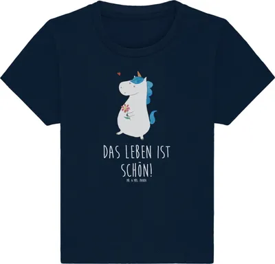 Produktbild von Mr. & Mrs. Panda Babyshirt Einhorn Spaziergang 24. - 36. Monat - French Navy - Geschenk, Kinder T-Shirt, Motivation, Unicorn, Baby, , Einhörner, Mutter, Kleinkind