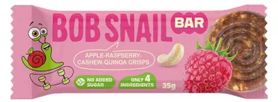 BATON JABŁKO - MALINA - ORZECHY NERKOWCA BEZ DODATKU CUKRÓW 35 g - BOB SNAIL