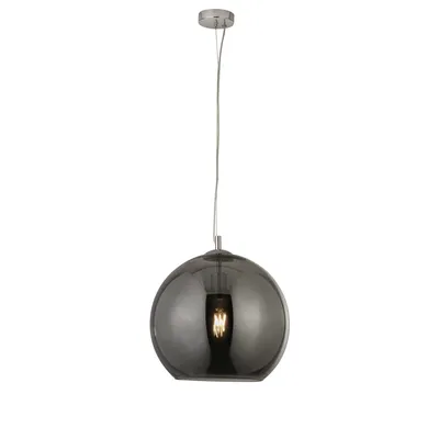 Produktbild von Kugeln Zeitgenössische Aufhängung Stahl Chrom Rauchglas 1 Licht E27