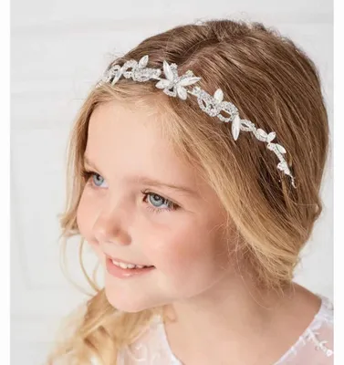 Produktbild von Silberne Haarband mit Strass für Hochzeit und Kommunion
