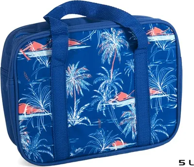 Produktbild von KÜHLTASCHE 5L Blau "Palmen" Isoliertasche Thermotasche Kühlbox Camping Tasche Box 58