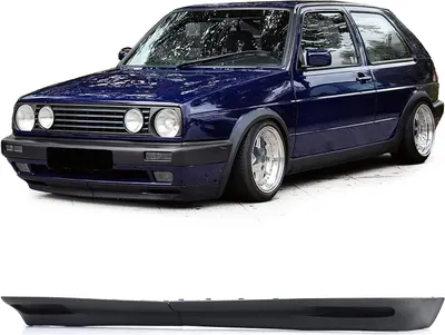 Zdjęcie produktu dla Zderzak przedni ze spojlerem w kolorze czarnym do VW Golf 2 GL GTI (szeroki zderzak) 1983-1992