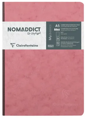 Produktbild von Clairefontaine 5x Notizbuch A5, 96 Bl dot/punktkariert 90g Antikrosa 795436C