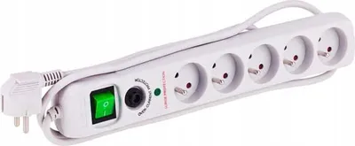 Obrázek produktu pro Prodlužovací kabel 5 zásuvek 1,5 m s přepěťovou ochranou Bílý