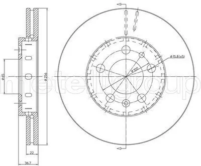 Produktbild von 2x METELLI Bremsscheibe 23-0390C für VW Golf IV Schrägheck (1J1) POLO (9N_)