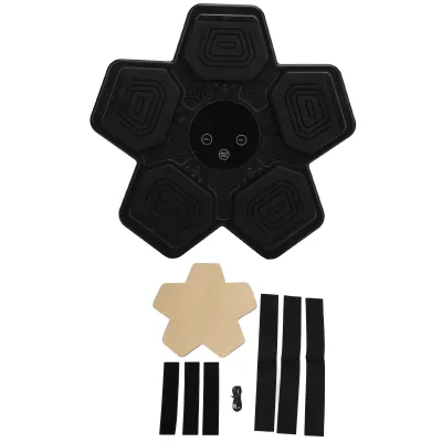 Image de Machine de boxe musicale murale, Rechargeable Bluetooth Cible de boxe électronique pour enfants - Appareil de fitness à domicile, Noir