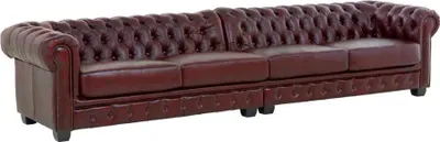 Produktbild von Sofa Chesterfield 6-Sitzer Echtleder rot