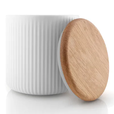 Image de Eva Solo Legio Nova boîtes de conservation, boîte, cuisine, cuisson, porcelaine/chêne/silicone, blanc, 0.7 L, 887310
