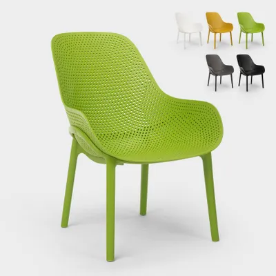 Image de Chaises design modernes pour la cuisine et le bar en polypropylène Majestic - Vert foncé
