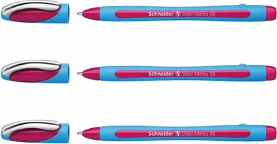 Produktbild von Kugelschreiber Schneider Slider Memo XB - 3er-Set Pink