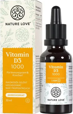 Produktbild von Nature Love Vitamin D3 1000 | 30ml | vegetarisch