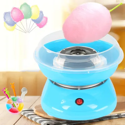 Produktbild von Zuckerwattemaschine | Automat Zuckerwattegerät 500W  - mit 10 * Süßigkeiten Floss Sticks + 1 * Zuckerlöffel Blau