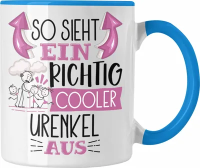 Produktbild von Trendation - Urenkel Tasse Geschenk So Sieht Ein RIchtig Cooler Urenkel Aus Geschenkidee Lustiger Spruch Geburtstag Becher Kaffeetasse (Blau)