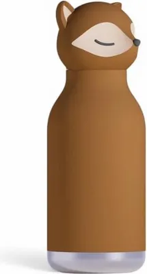 Produktbild von Asobu® Kindertrinkflasche BESTIE mit Strohhalm 460ml - BRAUNBÄR