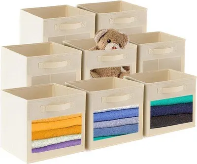 Produktbild von Famanu Aufbewahrungskubus Set von 8 mit Fenster - Faltbare Stoffboxen zur Organisation und Aufbewahrung