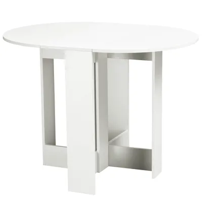 Produktbild von HOMCOM Esstisch Klapptisch Esszimmertisch Tisch Ablagefläche Spanplatte Holz Weiß 104 x 76 x 73,7 cm