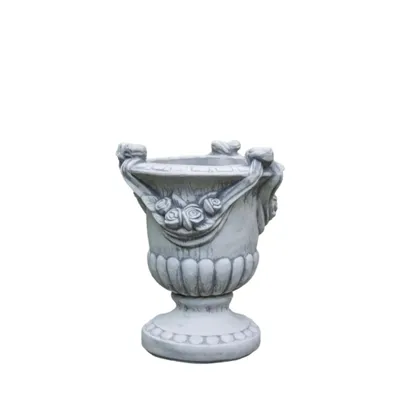 Produktbild von Pflanzschale aus Steinguss Frostfest Witterungsbeständig Rosenamphore Blumenschale Steinfigur zur Gartendekoration Vase Schale Pflanzkorb PO-300