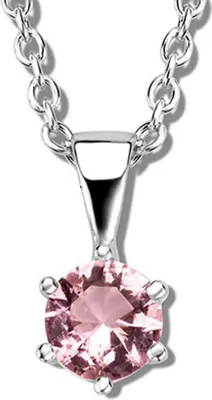 Produktbild von Damen Collier mit Zirkonia in rosa aus echt Silber 925 rhodiniert