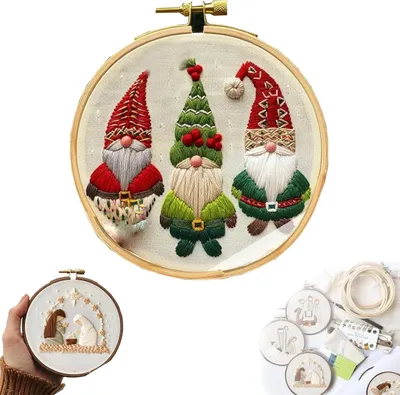 Weihnachts-Stick-Set für Anfänger, Kreuzstich-Set, 6-teilig (C)