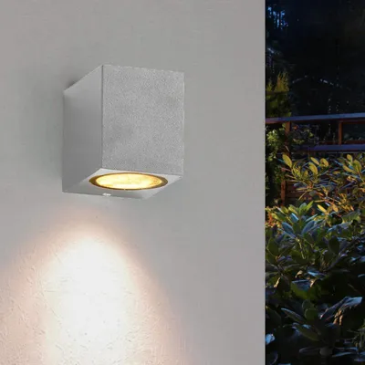 Image de Applique Murale Argent LED Rectangulaire IP44 pour Ampoule GU10