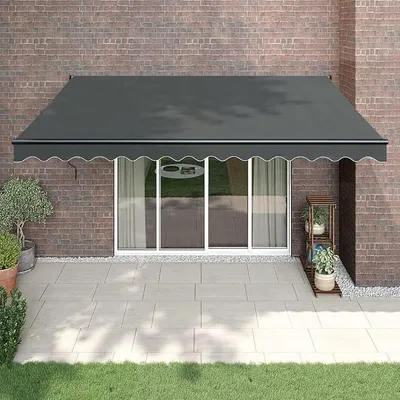 Produktbild von Elektrische Markise 4x3 m Elektrisch Automatisch Gelenkarmmarkise 300 Breit Sonnenmarkise Terrasse Terassenmarkise Gelenkmarkise mit Handkurbel Kassettenmarkise