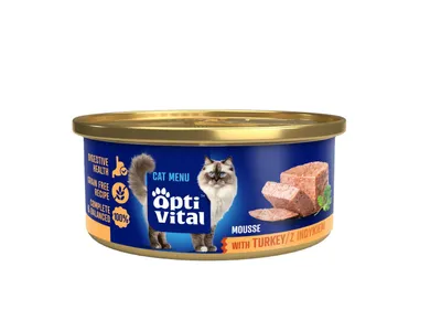 Zdjęcie produktu dla OPTIVITAL Puszysty mus z indyka - karma mokra dla kotów - 85 g