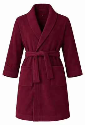 Produktbild von Puma Uni Bademantel Morgenmantel Damen Herren Frottee 100% Baumwolle, Farbe:Red, Bekleidungsgröße:S/M