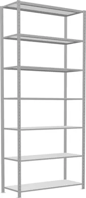 Produktbild von Schulte Fachbodenregal MULTIplus250 Stecksystem | Grundregal | HxBxT 300x130x50cm | 7 Ebenen | Fachlast 250kg | Lichtgrau