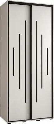 Produktbild von MEBLE KRYSPOL Davos 12 Schrank, zwei Türen - 235,2x110x45 cm - Weiß Weiß Schwarz