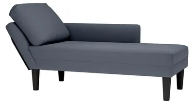 Produktbild von Chaiselongue mit Kissen und rechter Armlehne in Dunkelgrau aus Samt
