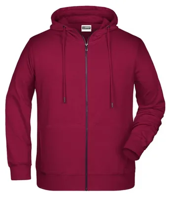 Immagine prodotto di James and Nicholson - Felpa con cappuccio e zip integrale da uomo LT5897 (XL) (rosso vino)