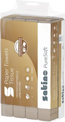 Zdjęcie produktu dla Satino papier ręcznikowy PureSoft 277540 V-fold 2lg 4000 arkuszy/opak.