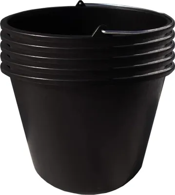 Produktbild von Prosperplast Eimer BUCKET 12 Liter - schwarz 5er set