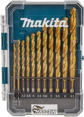 Produktbild von Makita D-72855 Bohrerset für Metall HSS-TiN 1,5-6,5 mm, 13-tlg