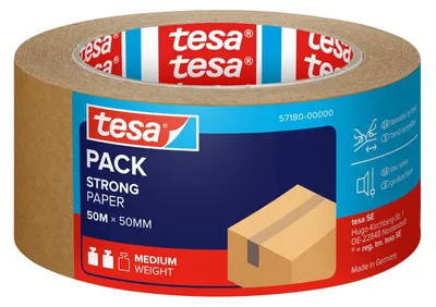 Productafbeelding van tesa® 57180-00000-03 Verpakkingstape, tesapack® Paper, EcoLogo - Papier, 50 meter x 50 mm, bruin