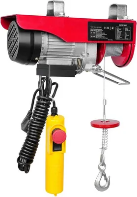 Produktbild von Elektrische Takel 550 Lbs Kapazität 510w 220v Stahlkabel Länge 14ft Fernbedienung 40ft Höhe Kugelgelagerter Motor