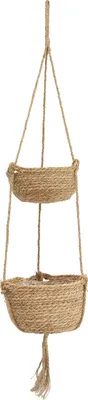 Produktbild von Boho Blumenampel Seegras Hängekorb 2er Set Dekoration 130cm