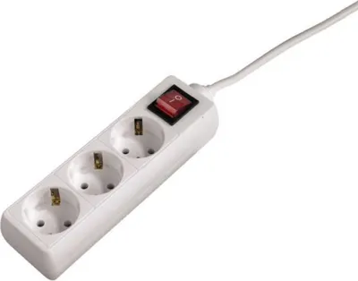 Zdjęcie produktu dla Hama 69030382, Wewnętrzna, Biały, 3 x gniazdo sieciowe, 16 A, 3500 W, 50 mm