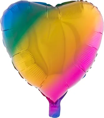 Produktbild von XL Folien Herz Luftballon 80,5 x 75 cm | Regenbogen