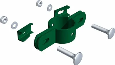 Produktbild von ALBERTS Doppelschelle, sendzimirverzinkt, anthrazit Kst.b.RAL 7016, für Pfosten Ø34 mm