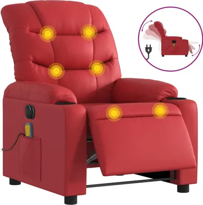 Produktbild von vidaXL Massagesessel Elektrisch Rot Kunstleder