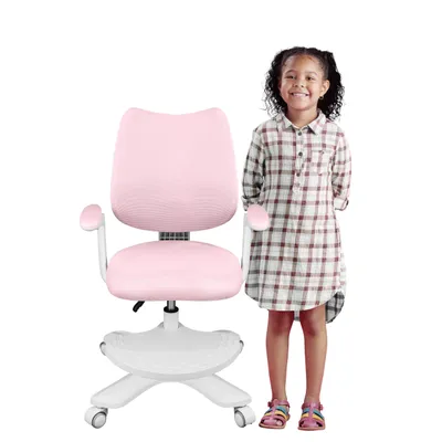 Produktbild von MARK ADLER Junior 4.6 | Kinder Schreibtischstuhl Ergonomischer Kinderdrehstuhl | Fußablage | Sitztiefe einstellen | Verstellbare Armlehnen | Rosa