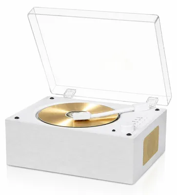 Produktbild von CD Player Bluetooth Lautsprecher Tragbarer Musikspieler mit USB und Fernbedienung Wiederaufladbar Weiß Holzoptik