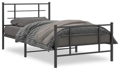 Immagine prodotto di vidaXL Struttura letto con testiera e pediera in metallo nero 107x203 cm