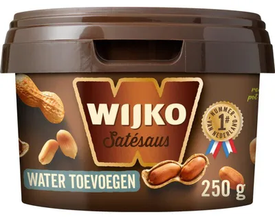 Zdjęcie produktu dla Wijko Satésaus 250 ml – Pikantny kremowy sos orzechowy do dań saté i grillowanych