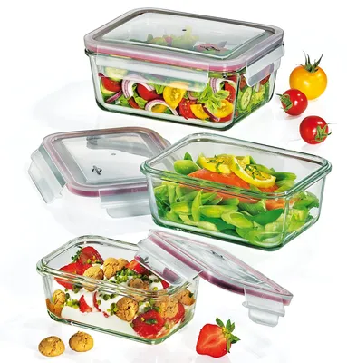 Glas-Lunchbox 3180 ml rechteckig mikrowellengeeignet BPA-frei
