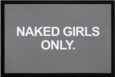 Produktbild von Fußmatte mit Spruch Nakes Boys only | Nakes Girls only lustige Türmatte rutschfest & waschbar Moonworks® Girls schwarz 60x40cm