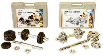 Produktbild von Best Sporting 2er Hantelset Kurzhantel Hantelkoffer Set 15 kg aus Gusseisen mit Stellringen - Hanteln verstellbar für Männer und Frauen - Für Dein Workout mit Dumbbells - Adjustable Dumbbell Set